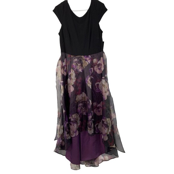 New Ignite Evenings Floral High-Low Organza Dress Cap Sleeve Size 14 8714 - Picture 7 of 8